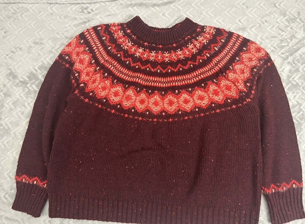 St Johns Bay Women's Sweater Dark Ruby Color Size 0X Retail $60 NWT